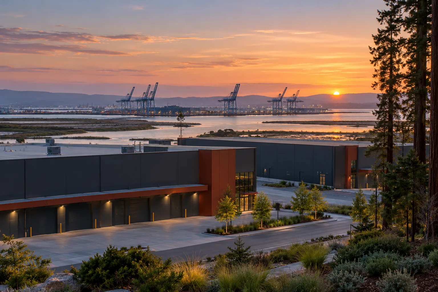 Industrial facility exterior in Redwood City