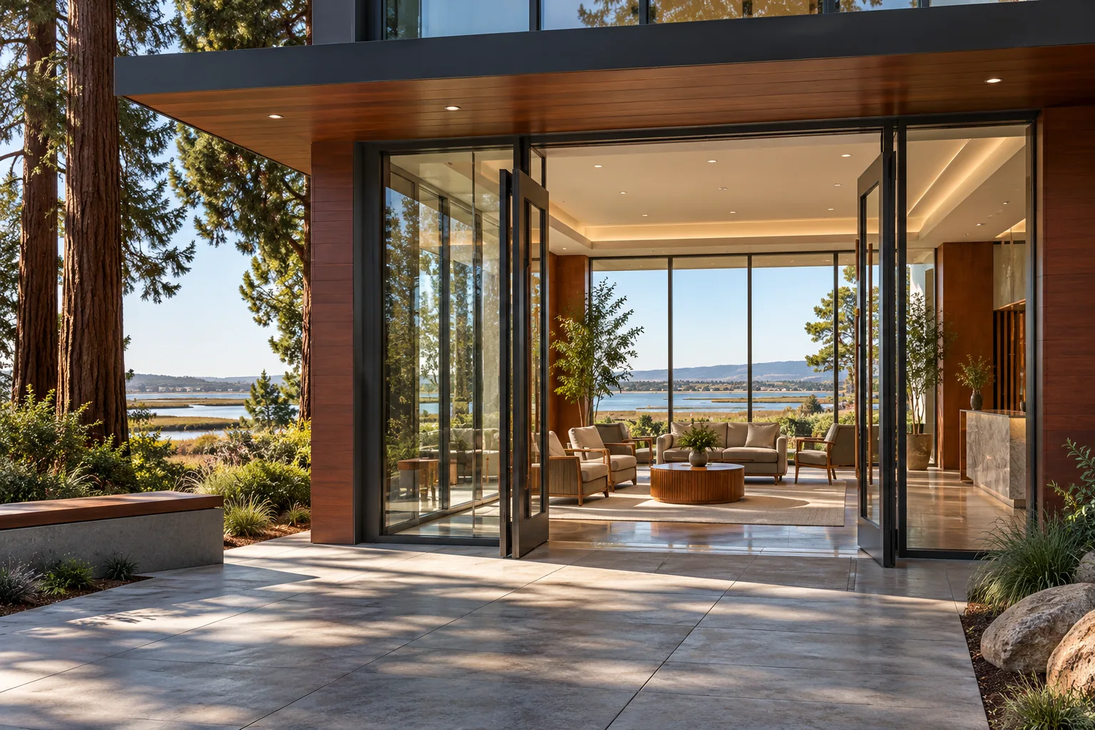 Medical office building lobby in Redwood City