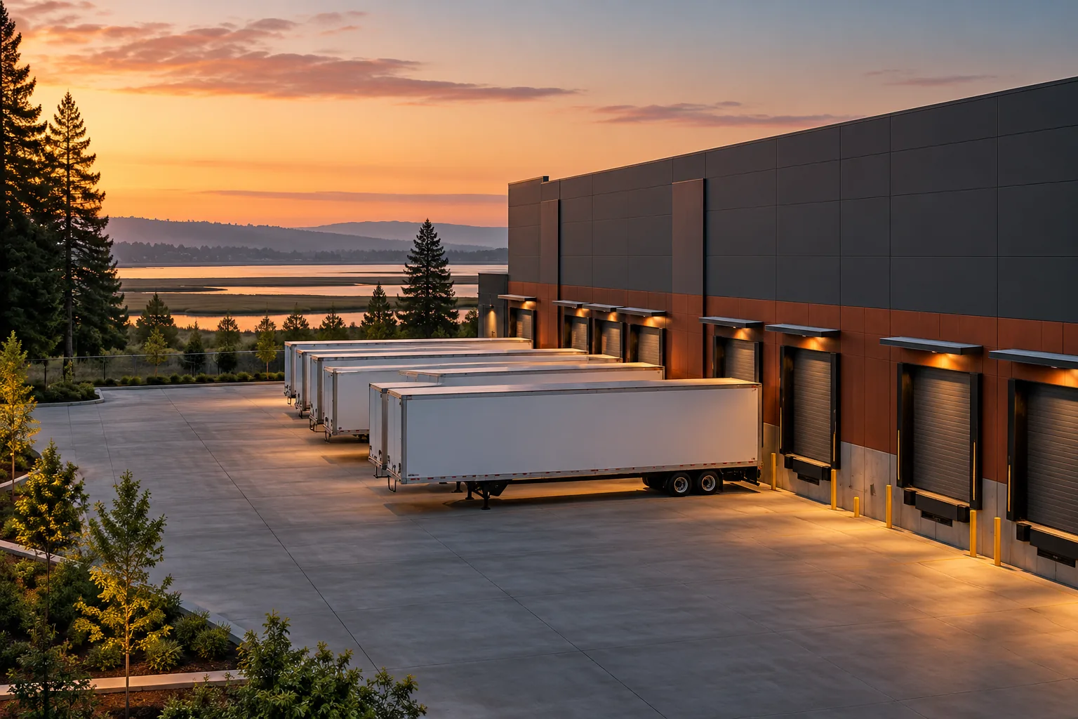 Distribution warehouse with loading docks in Redwood City